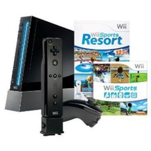 תמונה של קונסולת Nintendo Wii PAL RESORT שחור קורא צרובים
