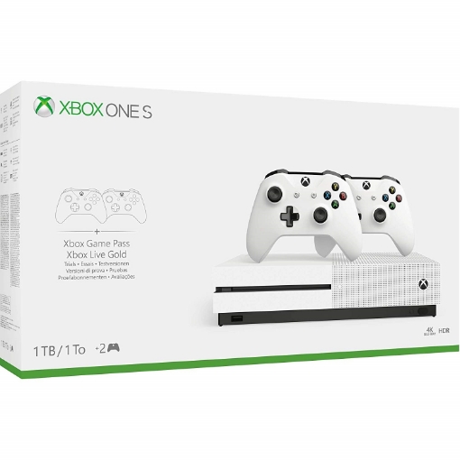תמונה של קונסולה Microsoft Xbox One S 1TB הכוללת שני בקרים אחריות היבואן הרשמי