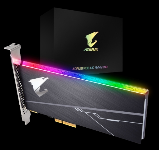 תמונה של דיסק פנימי  Gigabyte Aorus 1TB NVME RGB PCIE CARD