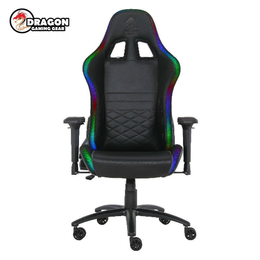 תמונה של כסא גיימינג מדגם  Dragon Space Plus עם תאורת RGB שחור - PU