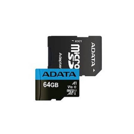 תמונה של ADATA MICROSDHC 64GB AUSDX64GUICL10A1-RA1