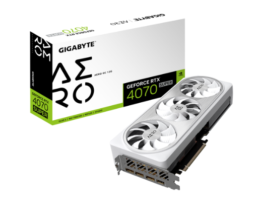 תמונה של כרטיס מסך Gigabyte GeForce RTX 4070 SUPER AERO OC 12GB