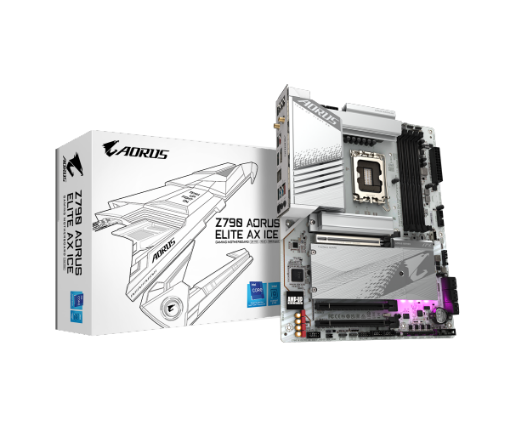 תמונה של לוח אם Gigabyte Z790 AORUS ELITE AX ICE ATX DDR5 WIFI BT WHITE