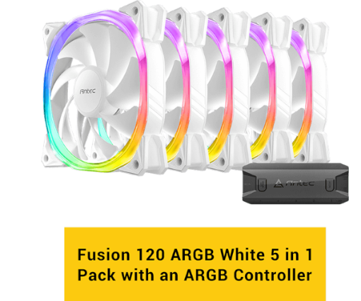 תמונה של מאוררים למארז Antec Fusion 120mm ARGB 5 PACK Fan And Conntroller