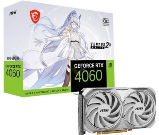 תמונה של כרטיס מסך MSI GeForce RTX 4060 VENTUS 2X WHITE 8G OC VTS