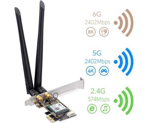 תמונה של כ.רשת אלחוטי Cudy WE3000 AX210 WIFI 6E BlueTooth 5.2 PCI-E