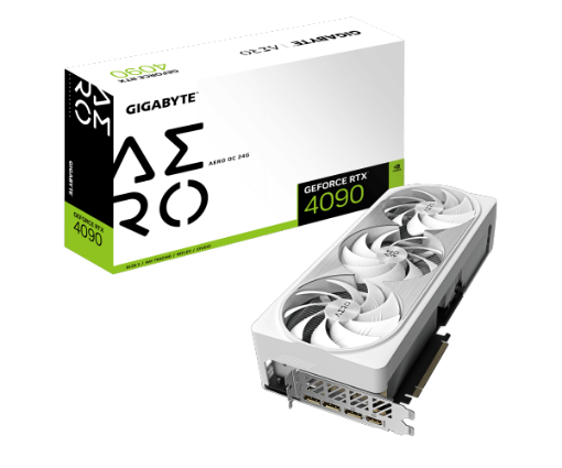 תמונה של כרטיס מסך Gigabyte GeForce RTX 4090 AERO OC 24GD White