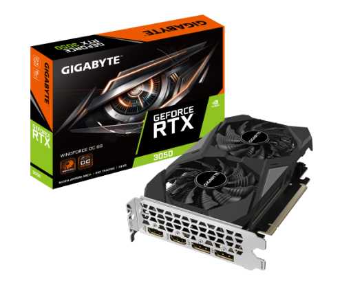 תמונה של כרטיס מסך Gigabyte GeForce RTX 3050 Windforce 2 6GB