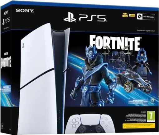 תמונה של Sony PlayStation 5 Slim 1TB Blu-ray Edition Fortnite Cobalt Star Bundle סוני