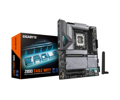תמונה של לוח לאינטל דור 15 Gigabyte Z890 EGALE WIFI7 BT 4XM.2 Slots ATX LG