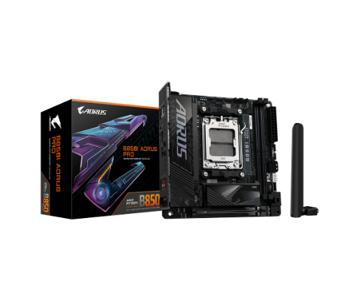 תמונה של לוח אם GIGABYTE B850I AORUS PRO MINI-ITX WIFI 7 DDR5 BT AM5 2.5GB