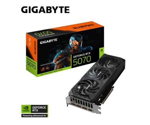 תמונה של כרטיס מסך GIGABYTE GeForce RTX 5070 WINDFORCE OC SFF 12GB
