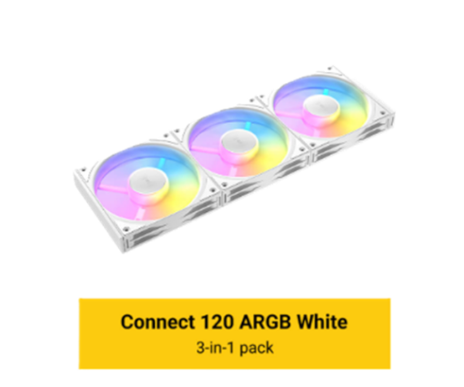 תמונה של מאוררים למארז ANTEC Connect C120 ARGB WHITE 3PK