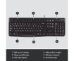 תמונה של מקלדת לוגיטק חוטית עברית אנגלית LOGITECH K120