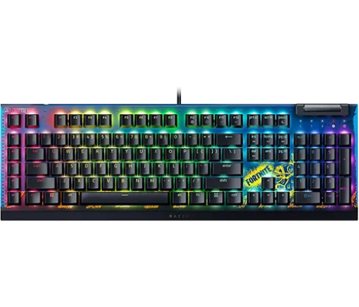 Picture of מקלדת גיימינג מכנית Razer BlackWidow V4 X Yellow Switch Fortnite Edition RGB בצבע כחול