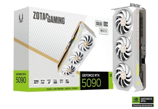 תמונה של כרטיס מסך ZOTAC GAMING GeForce RTX 5090 SOLID OC White Edition