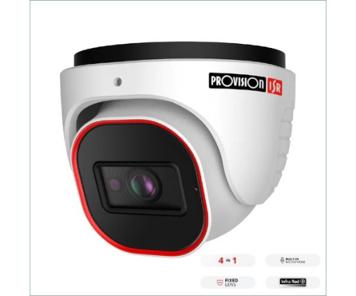 תמונה של מצלמת כיפה Provision DI-33K0AP-28 4MP Fixed Lens 3K Analog 20M IR