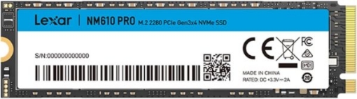 תמונה של דיסק פנימי LEXAR NM610PRO 500GB NVME GE3 2280 read up to 3000MB/s