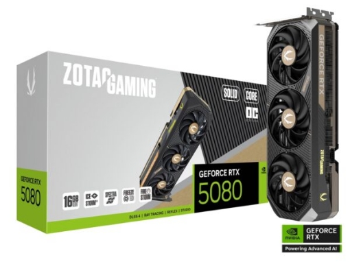 תמונה של כרטיס מסך – ZOTAC GAMING GeForce RTX 5080 SOLID CORE OC