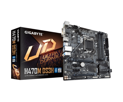תמונה של לוח משופץ Gigabyte H470M DS3H Micro-Atx VGA DVI HDMI DP