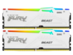 תמונה של Kingston Fury Beast White RGB Expo 64GB 2X32 6000MHZ DDR5 CL30