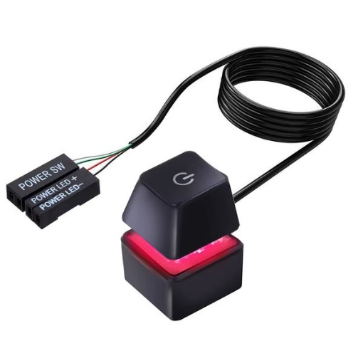 תמונה של כפתור כיבוי והדלקה Pc Power Reset Button With RGB