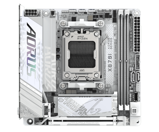 תמונה של לוח אם GIGABYTE X870I AORUS PRO ICE MINI-ITX DDR5 AM5 BT 2.5GBE
