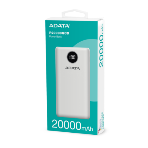 תמונה של ADATA AP20000QCD 20,000mAh Power Bank USB White