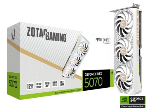תמונה של כרטיס מסך ZOTAC GAMING GeForce RTX 5070 AMP White Edition
