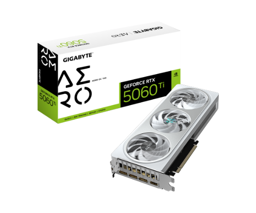 תמונה של כרטיס מסך Gigabyte RTX 5060 Ti AERO OC 16GB white