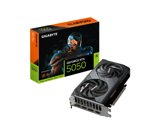 תמונה של כרטיס מסך Gigabyte GeForce RTX 5050 WindForce OC 8GB 2xDP 2xHDMI