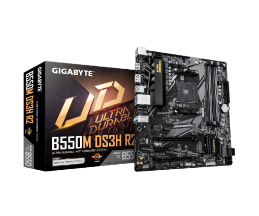 תמונה של לוח אם למעבדי Gigabyte B550M DS3H R2 DDR4 Micro-Atx For AMD AM4