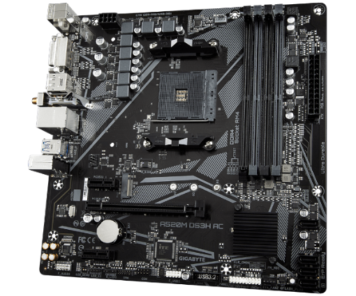 תמונה של לוח אם Gigabyte A520M DS3H AC 1.4 DDR4 M.2 WIFI BT AM4