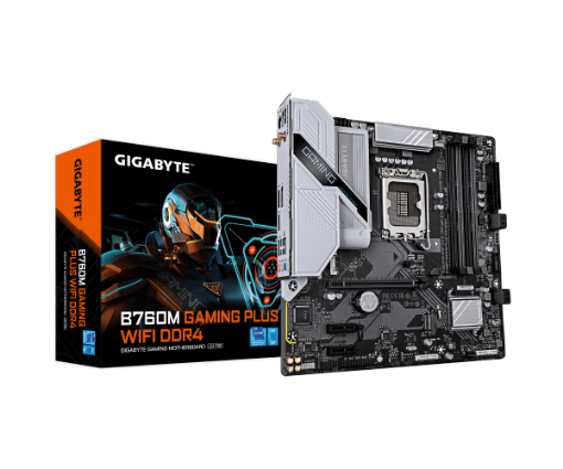 תמונה של לוח אם GIGABYTE B760M GAMING PLUS WIFI DDR4 mATX LGA 1700 1GbE
