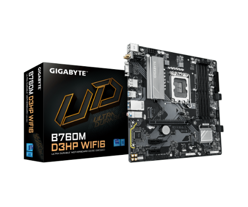 תמונה של לוח אם אינטל GIGABYTE B760M D3HP WIFI6 mATX DP HDMI VGA LGA1700