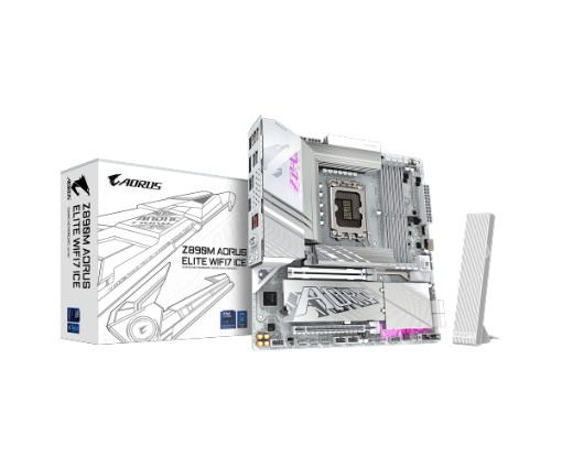 תמונה של לוח אם אינטל GIGABYTE Z890M AORUS ELITE WIFI7 ICE WIFI7 BT PCIE 5