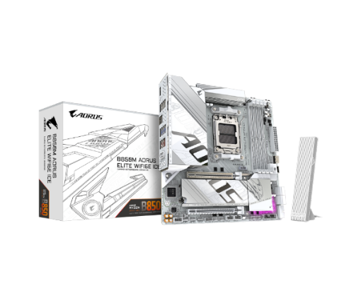 תמונה של לוח אם Gigabyte B850M AORUS ELITE WIFI6E ICE M-ATX DDR5 AM5 2.5GB