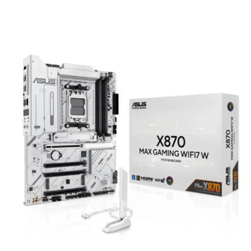 תמונה של לוח אם ASUS X870 MAX GAMING WIFI7 W AMD AM5 DDR5 - צבע לבן
