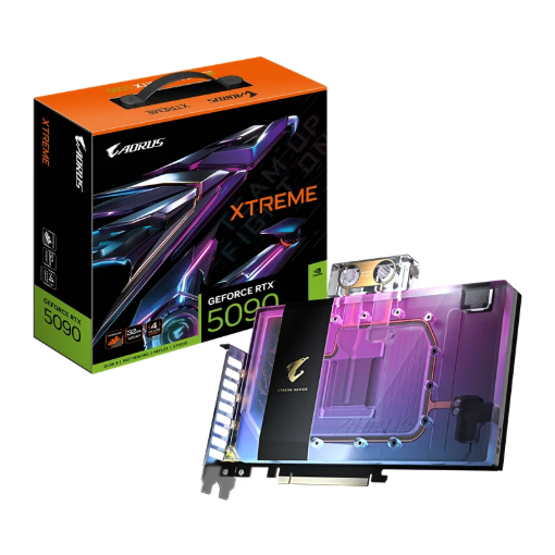 תמונה של כרטיס מסך AORUS GeForce RTX 5090 XTREME WATERFORCE WB 32G