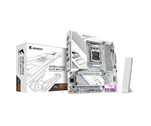 תמונה של לוח אם Gigabyte X870M A ELITE WF7 ICE ATX AM5 DDR5 X3D PCIE5.0