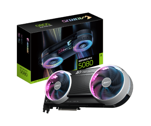 תמונה של כרטיס מסך AORUS RTX 5080 INFINITY 16GB GDDR7 WINDFORCE HYPERBURST