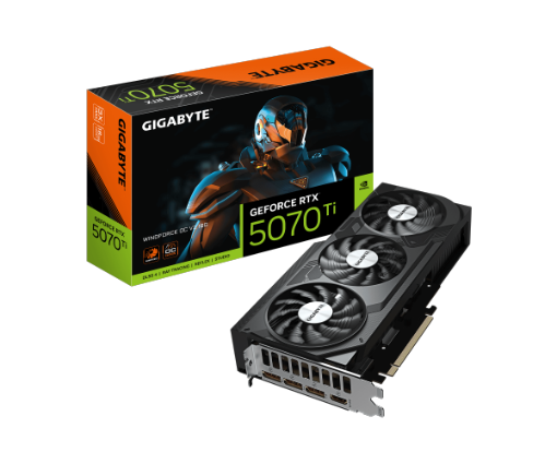 תמונה של כרטיס מסך GIGABYTE GeForce RTX 5070 Ti WINDFORCE OC V2 16G