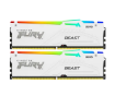 תמונה של זכרון לנייח לבן Kingston Fury Beast RGB 32GB 2X16 DDR5 6000Mhz C3