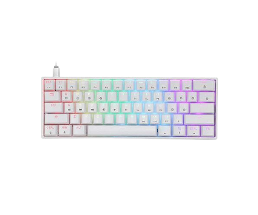 תמונה של מקלדת גיימינג אופטו־מכנית לבנה SKYLOONG GK61 RGB Glacier Yellow