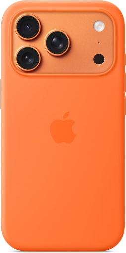 תמונה של כיסוי סיליקון עם MagSafe למכשיר iPhone 17 Pro בצבע כתום
