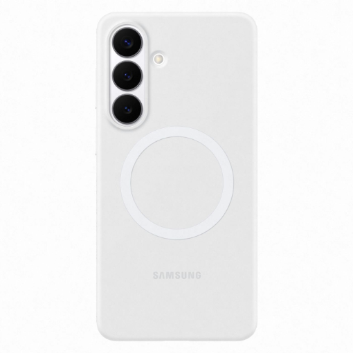 תמונה של כיסוי סיליקון מגנטי ל+Samsung Galaxy S26 בצבע לבן
