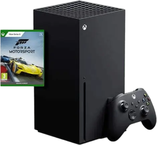 תמונה של קונסולת Xbox Series X עם משחק Forza Motorsport