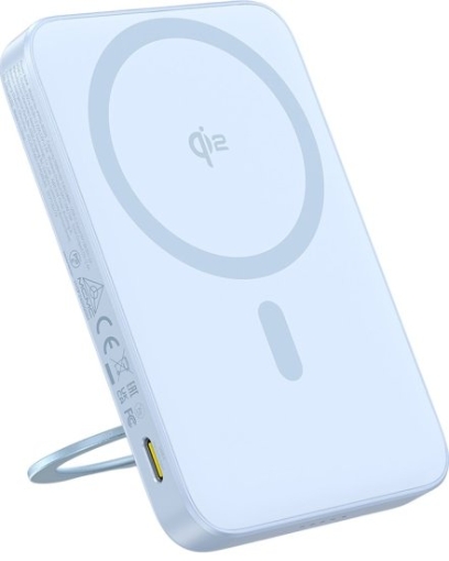 תמונה של מטען נייד Baseus PicoGo Qi2 Magnetic 5000mAh Power Bank Stand Blue