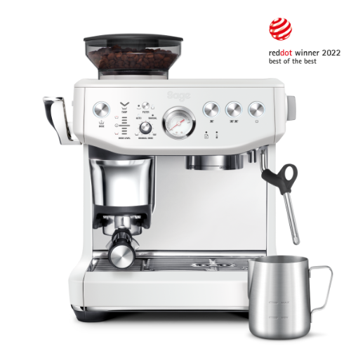 תמונה של מכונת קפה טוחנת Sage Barista Express® Impress SES876SST בצבע לבן