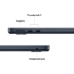 תמונה של מחשב נייד 15″ אפל אייר  Apple MacBook Air M5 I 10CPU I 10GPU I 16GB I 1TB Z1L8000CC I MDVK4HB/A בצבע Midnight